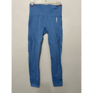 Gymshark‎ Seamless Leggings Womens Light Baby Blue High Rise Gym Workout Size S